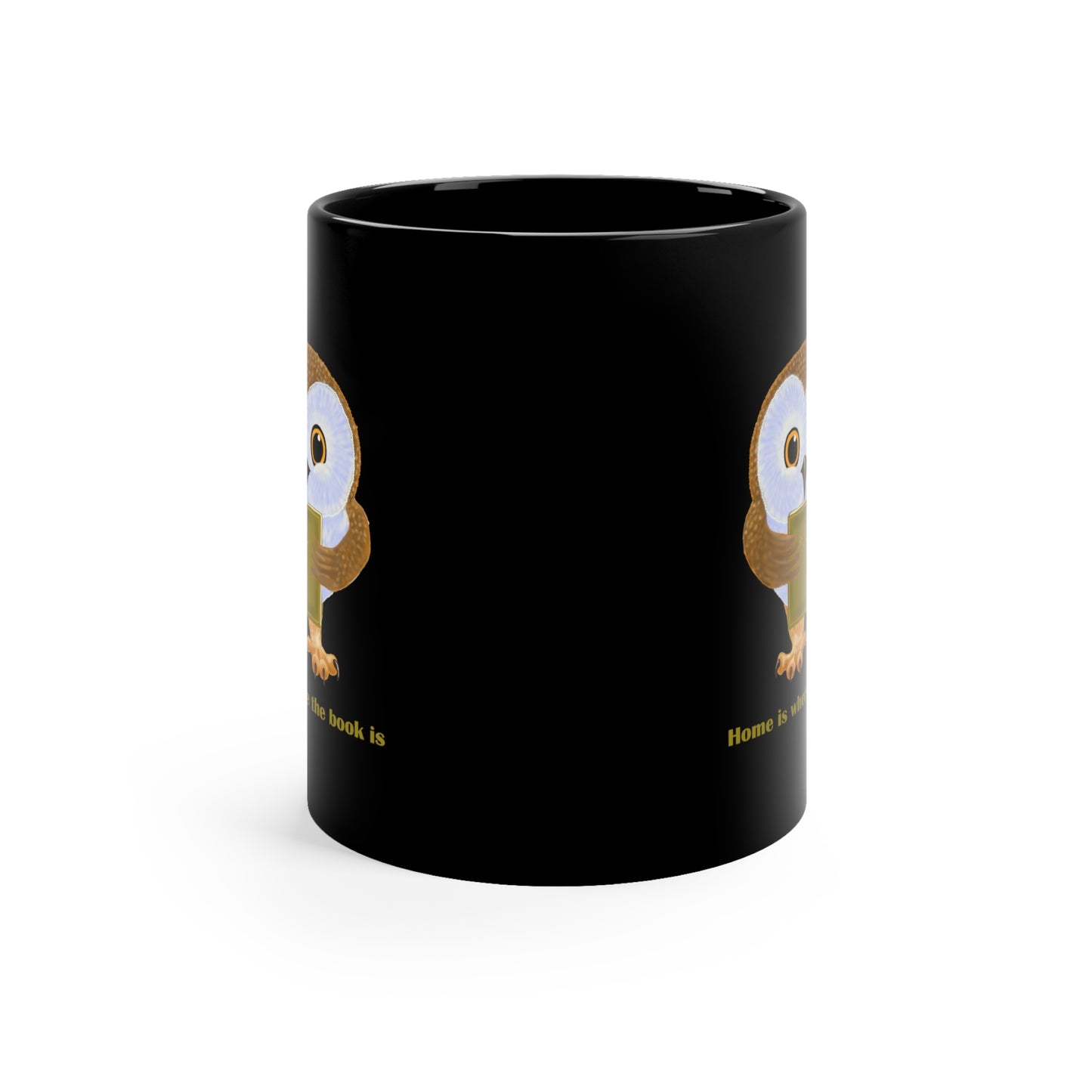 Home Is Where the Book is 11oz Black Mug