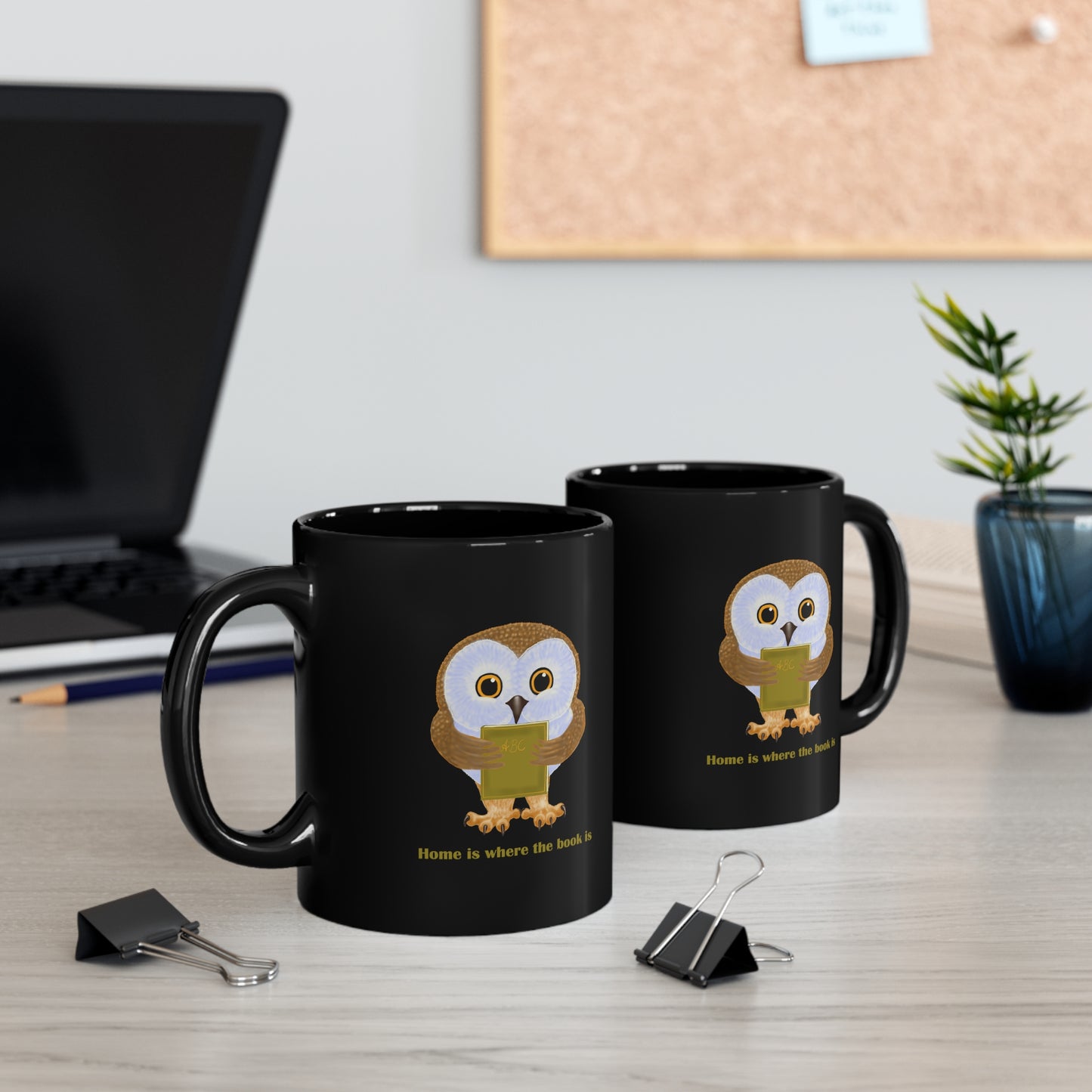 Home Is Where the Book is 11oz Black Mug