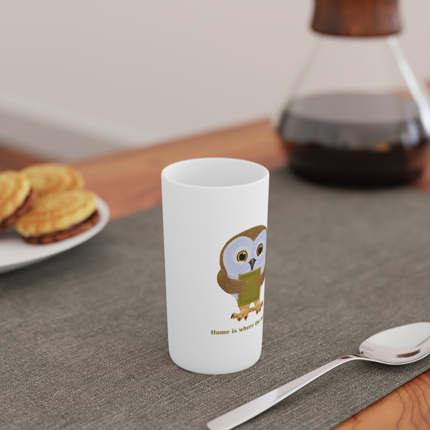 Home Is Where the Book Is Conical Coffee Mugs (3oz, 8oz, 12oz)