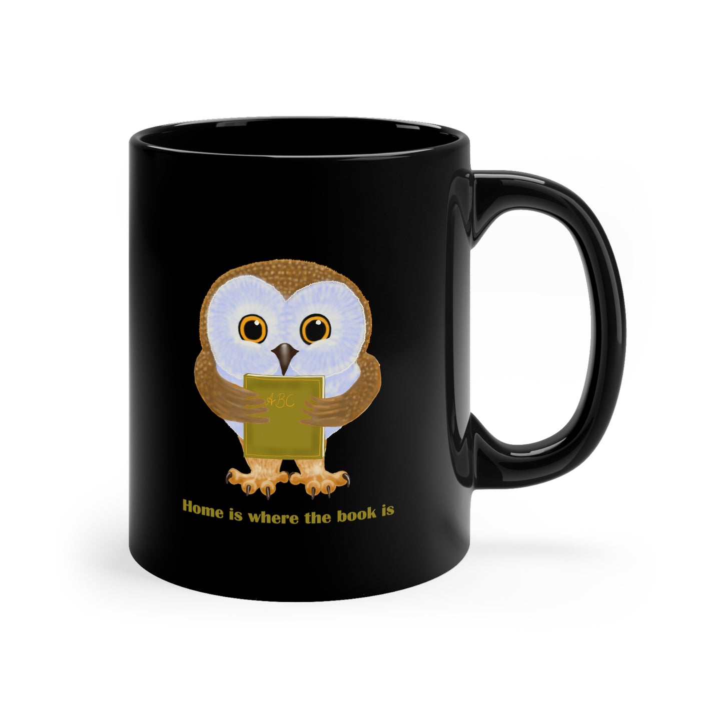 Home Is Where the Book is 11oz Black Mug
