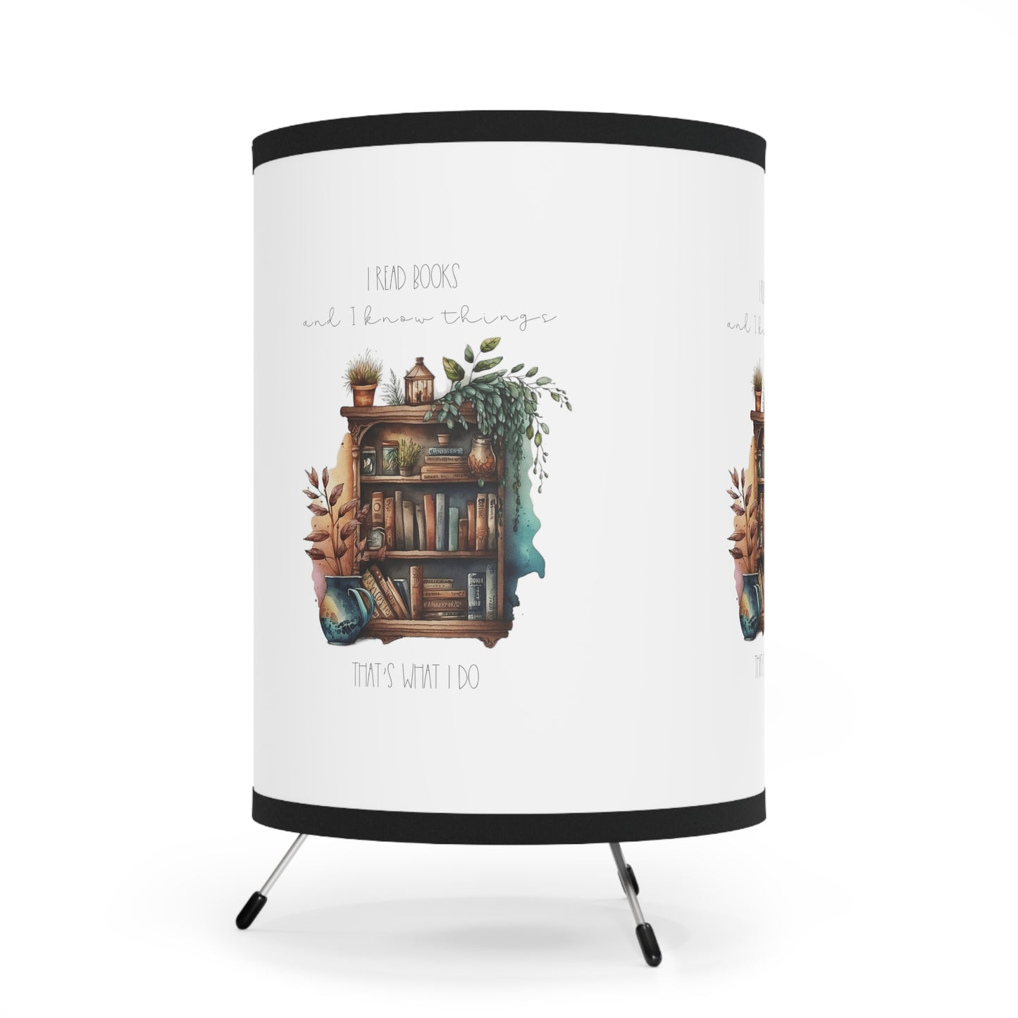 Tripod Lamp with High-Res Printed Shade, US\CA plug ”I read books and I know things. That’s what I do.”