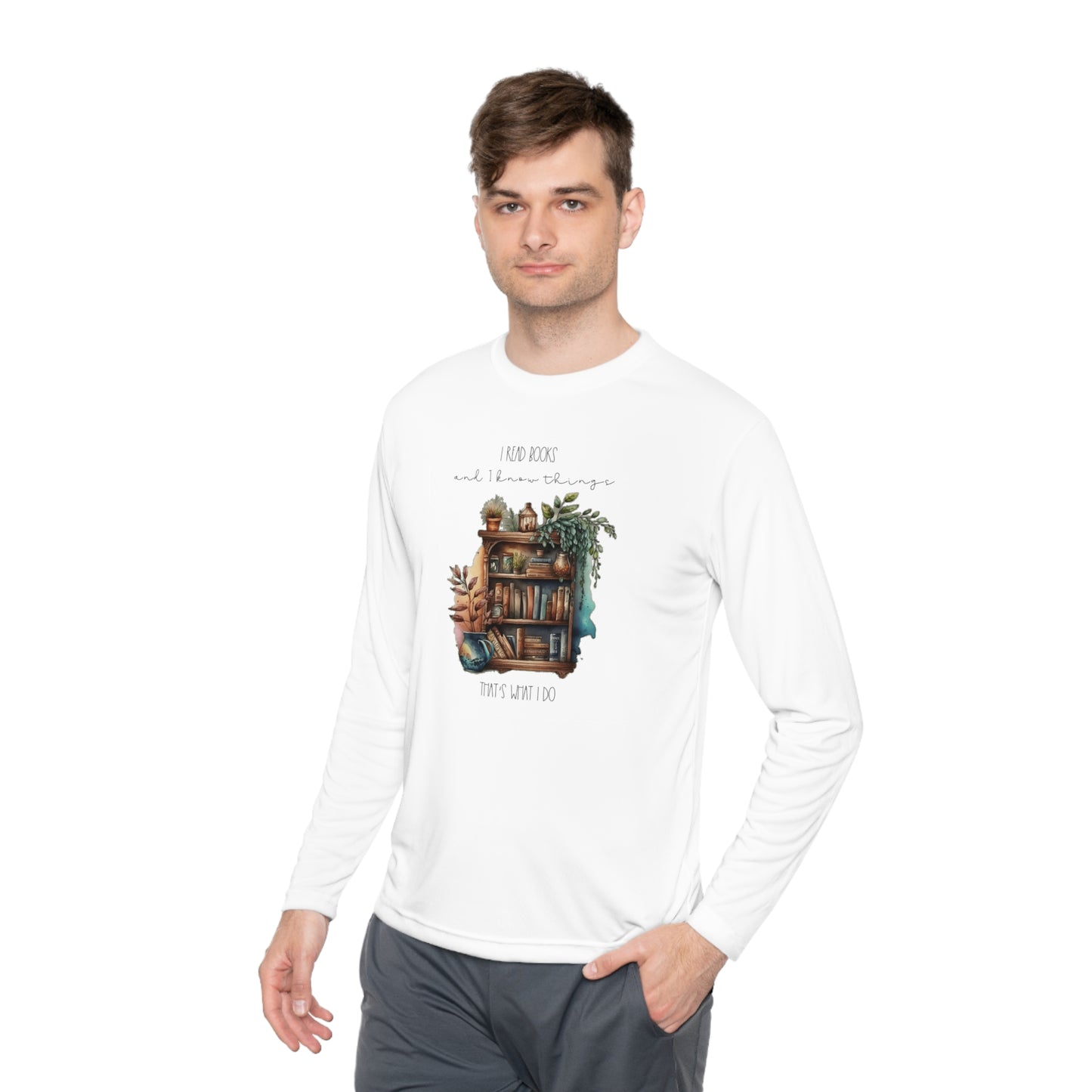 Unisex Lightweight Long Sleeve Tee “I read books and I know things. that’s what I do.”