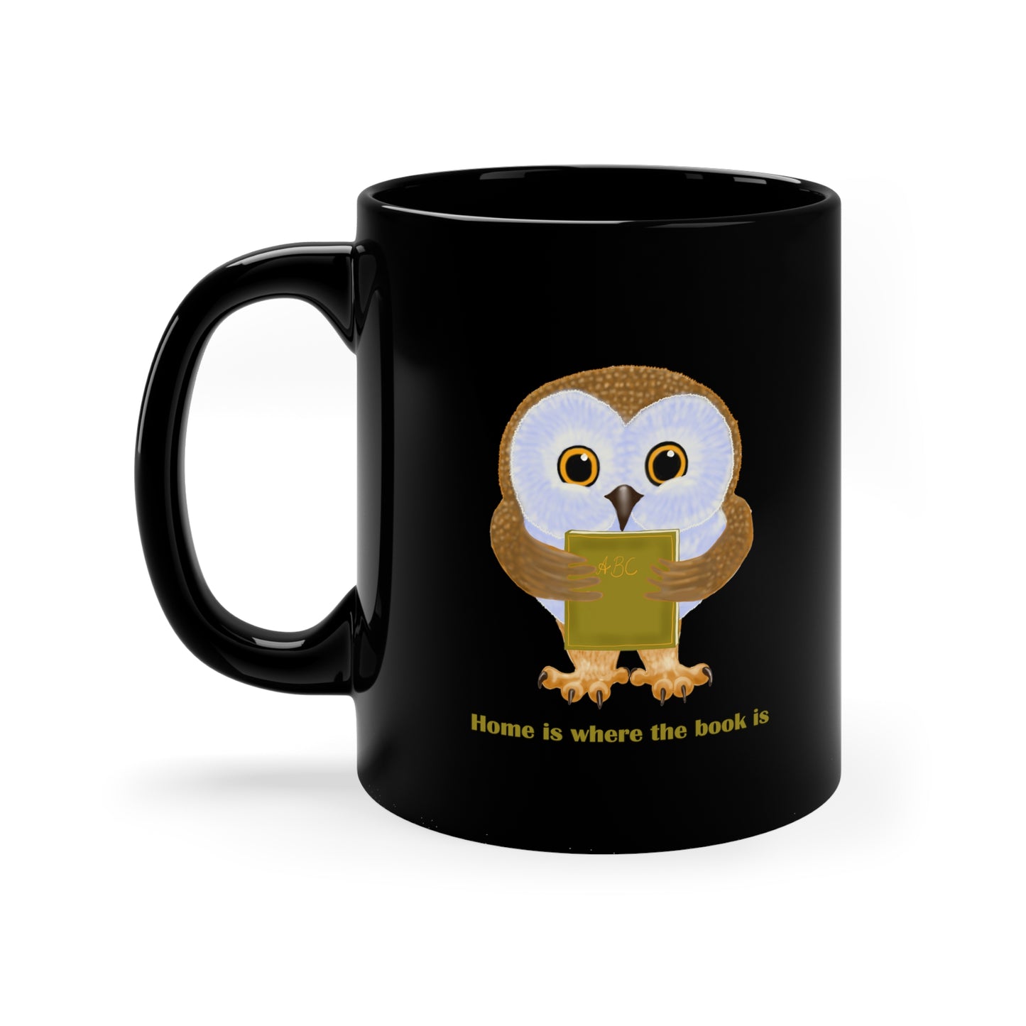 Home Is Where the Book is 11oz Black Mug