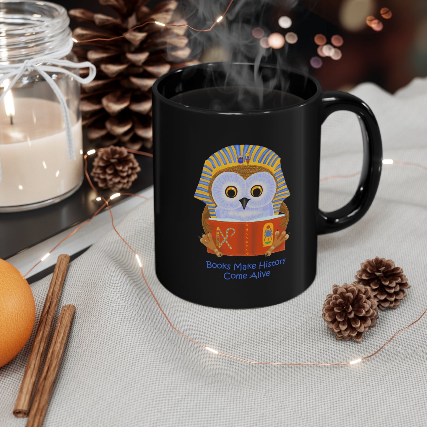 Books make history come alive 11oz Black Mug