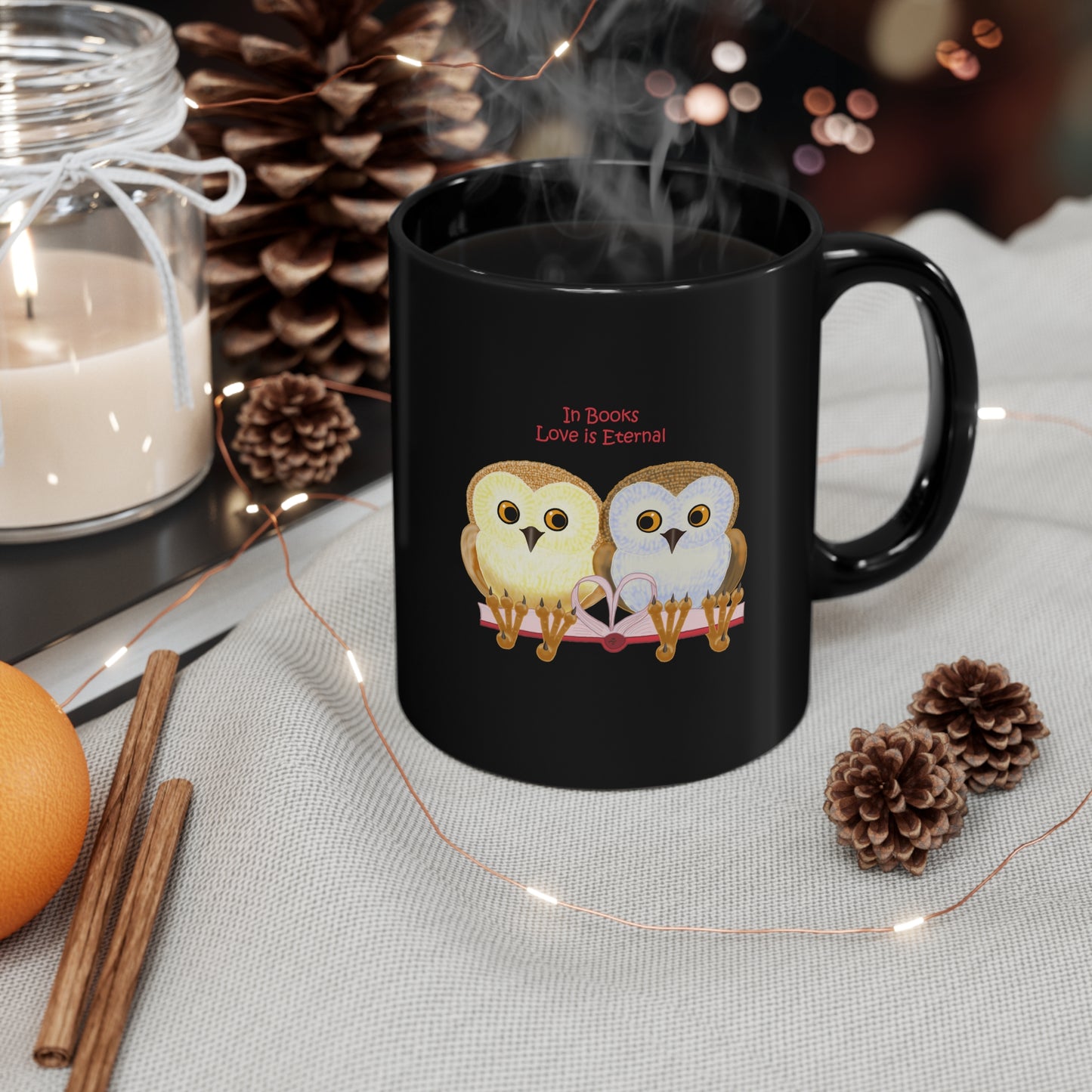 In Books Love Is Eternal 11oz Black Mug