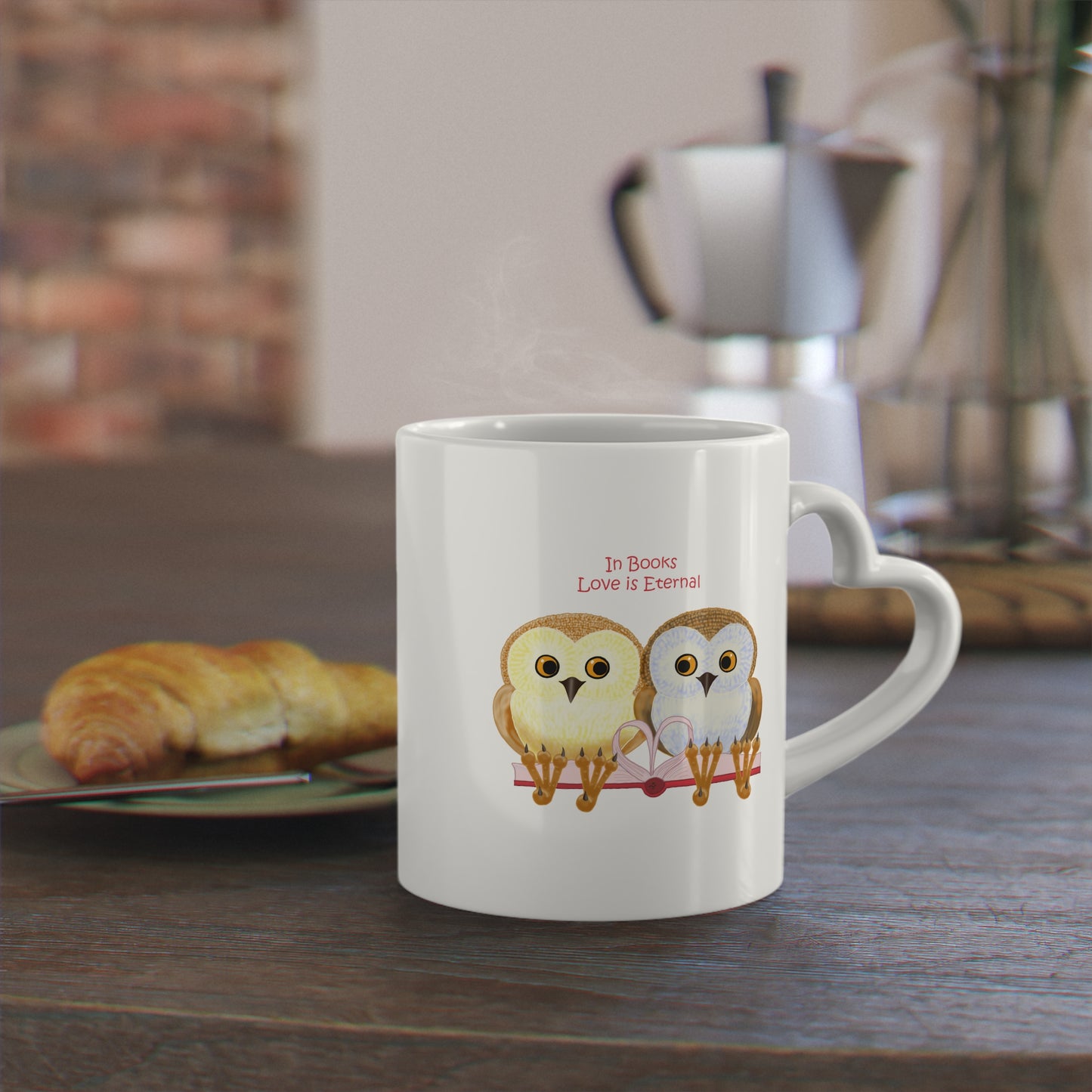In Books Love Is Eternal Heart-Shaped Mug