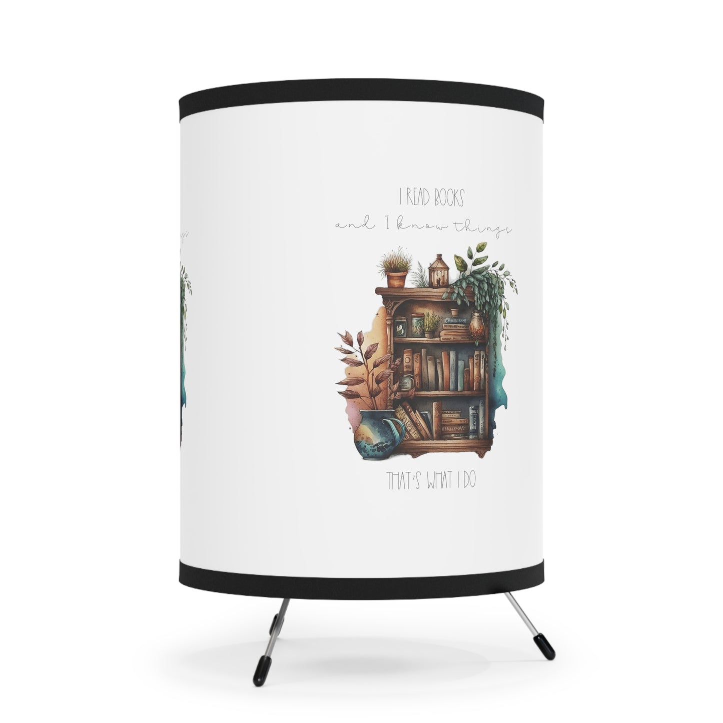Tripod Lamp with High-Res Printed Shade, US\CA plug ”I read books and I know things. That’s what I do.”
