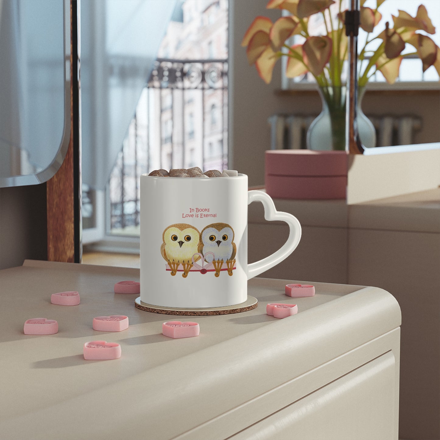 In Books Love Is Eternal Heart-Shaped Mug