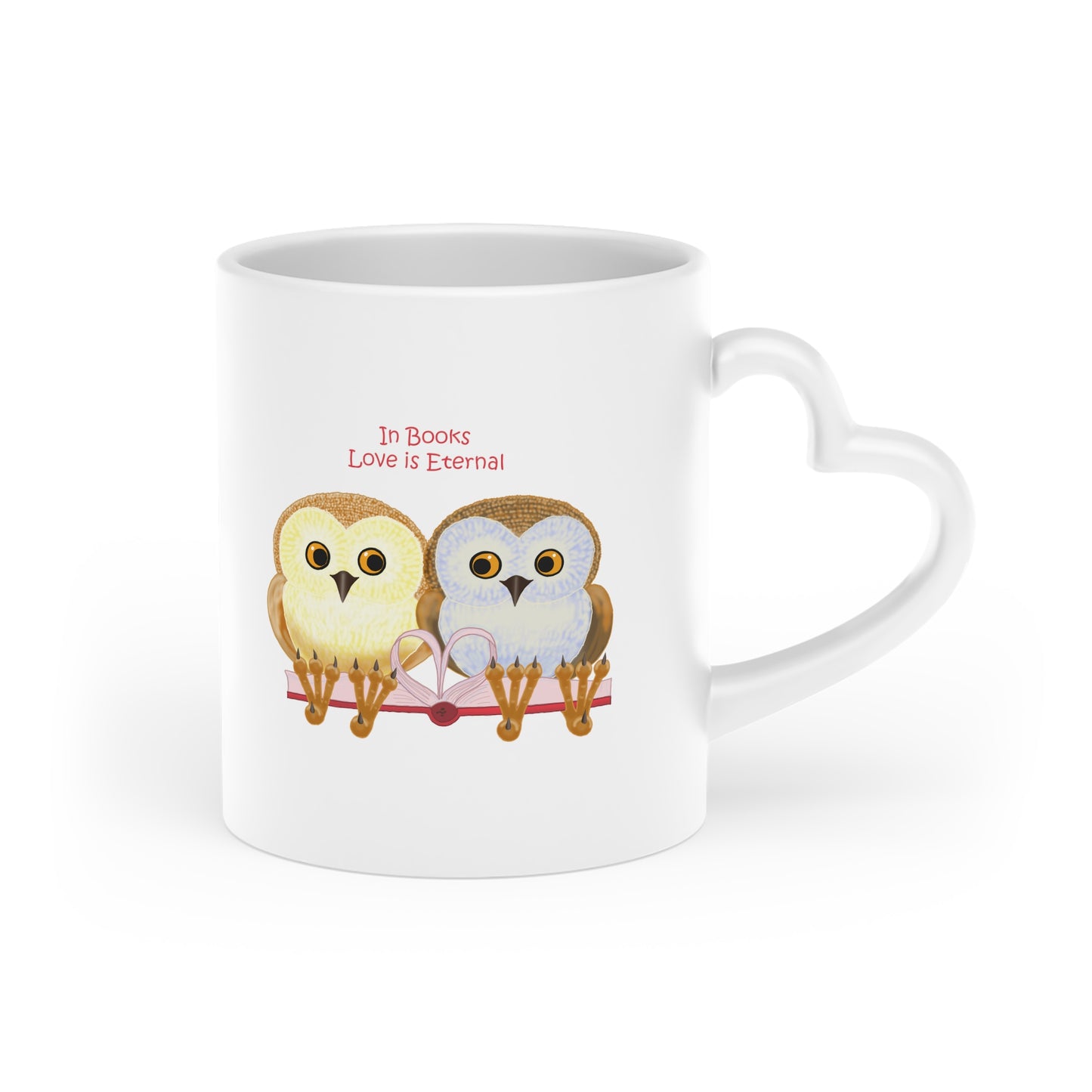 In Books Love Is Eternal Heart-Shaped Mug