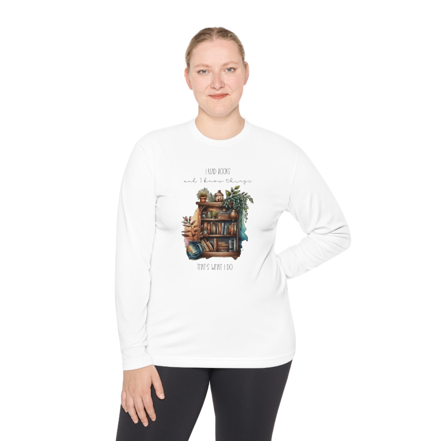 Unisex Lightweight Long Sleeve Tee “I read books and I know things. that’s what I do.”