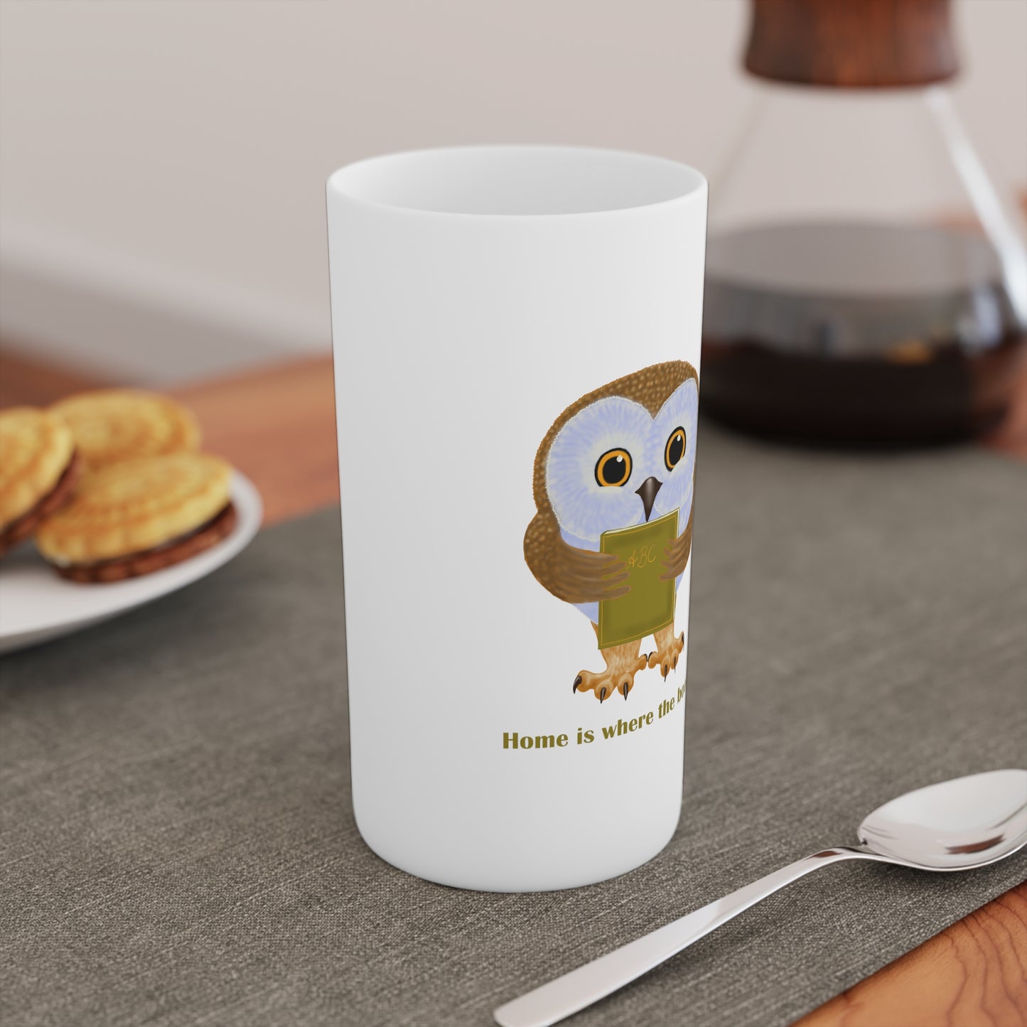 Home Is Where the Book Is Conical Coffee Mugs (3oz, 8oz, 12oz)